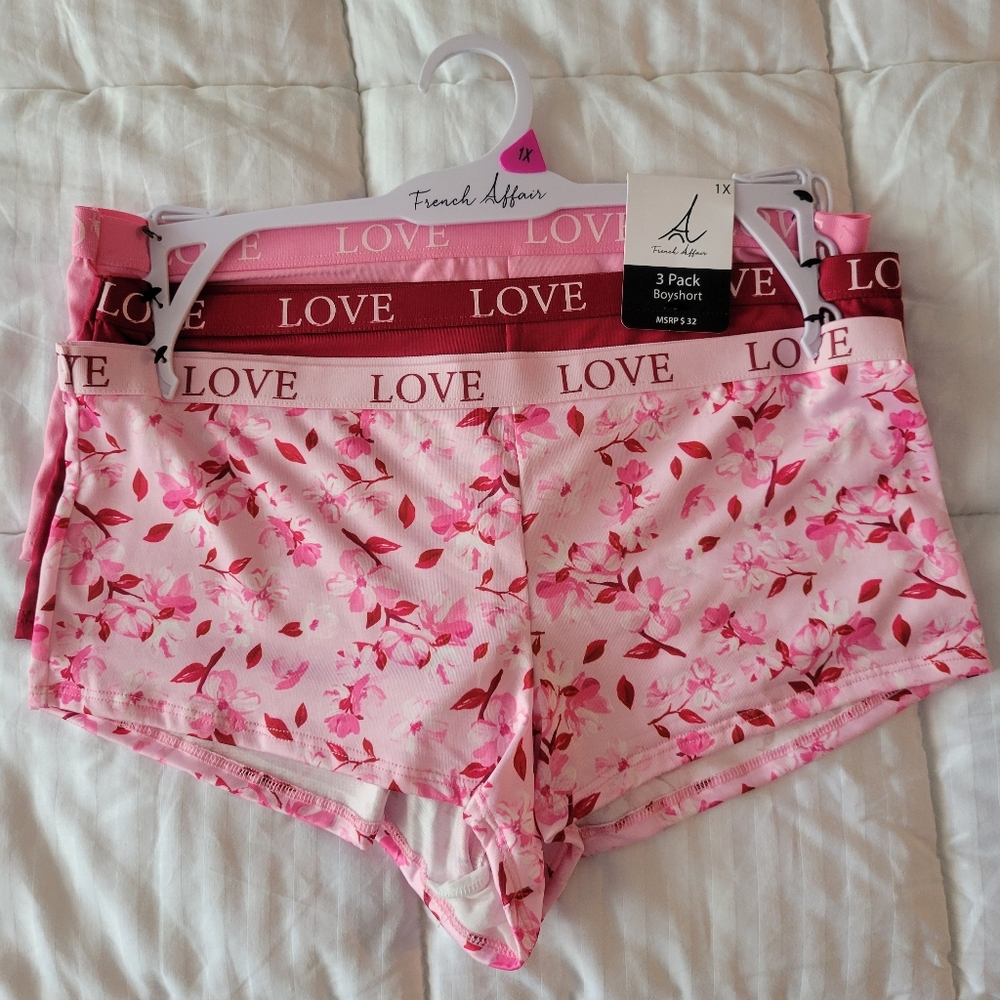 FRENCH AFFAIR BRAND NEW 3-PACK BOYSHORTS SIZE 1X